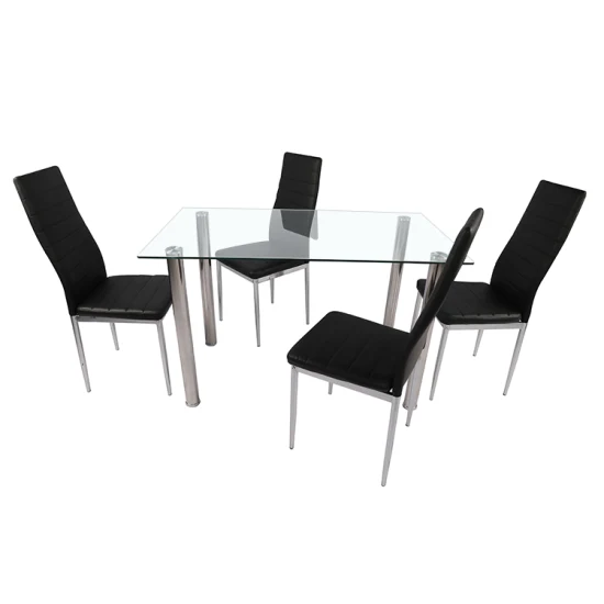 Set da tavolo da pranzo in metallo di vetro per mobili domestici moderni di vendita caldo
